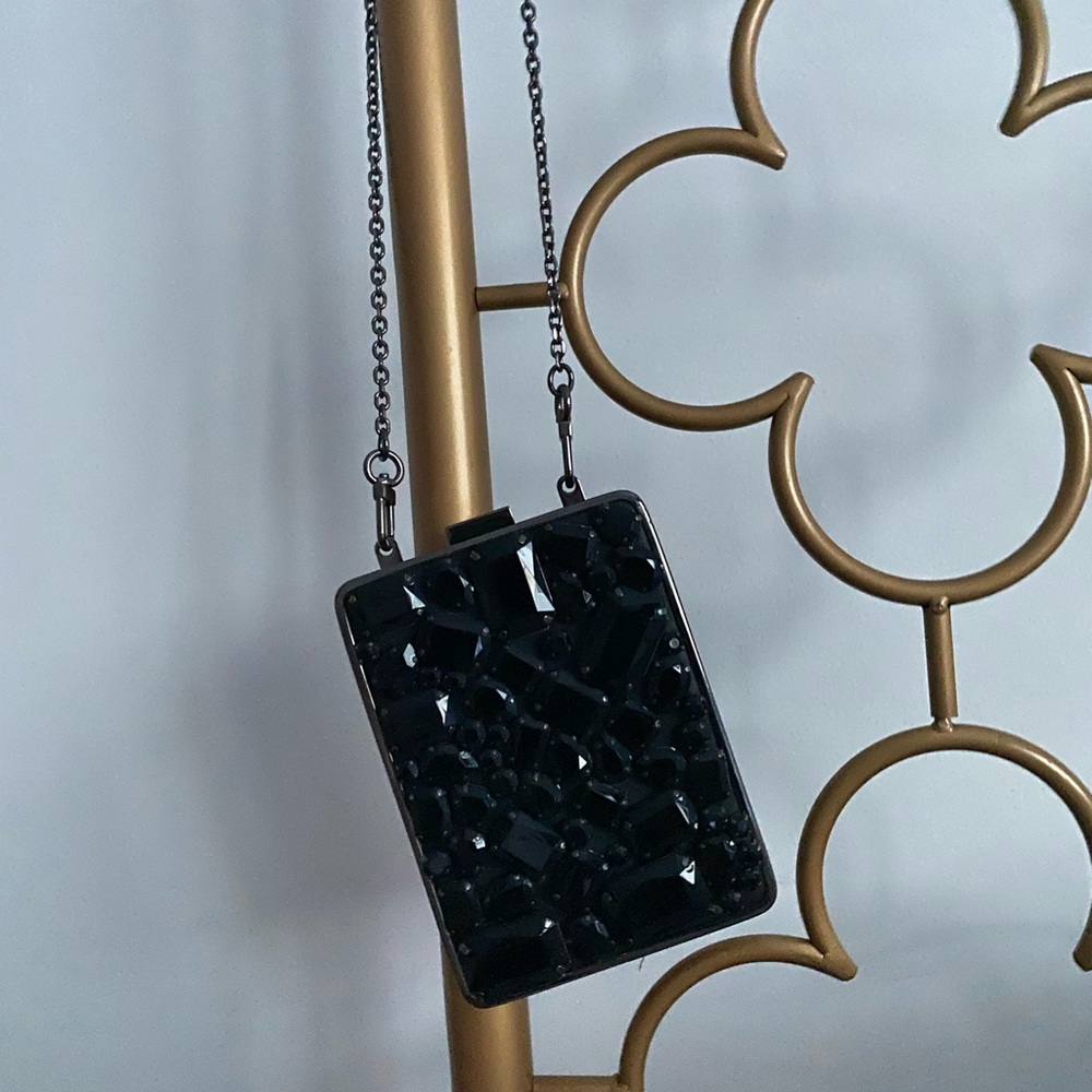 Tory Burch Black Crystal Adele Hardshell Clutch - image 7